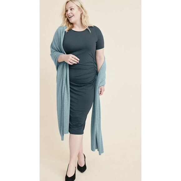 NWT New 100% Cashmere Scarf Wrap Long Womens Light Heather Blue 100 X 28 Ryllace - Picture 3 of 14